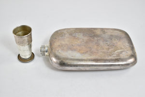 Sterling Silver Napier Sterling D Monogram Flask & Shot Glass