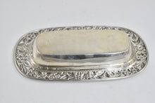 Load image into Gallery viewer, Sterling Silver S Kirk &amp; Son Hand Decorated Floral Butter Dish