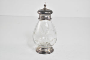 Sterling Silver Mid Century Glass Salt Pepper Shaker