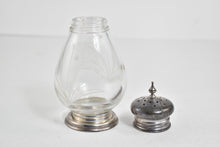 Load image into Gallery viewer, Sterling Silver Mid Century Glass Salt Pepper Shaker