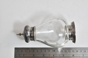 Sterling Silver Mid Century Glass Salt Pepper Shaker