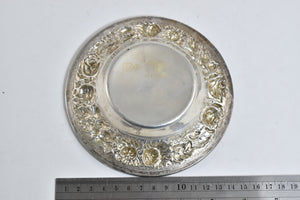 Sterling Silver Stieff Sterling Ornate Repousse Floral Bowl 5.5"