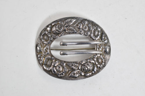 Sterling Silver Stieff Edwardian Gilded Age Repousse Sash Belt Buckle
