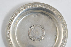 Sterling Silver 20 Kurush Turkish Coin Vintage Plate Dish