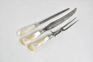 Sterling Silver Antique Mother of Pearl Meat Carving Set (3 pieces)