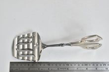 Load image into Gallery viewer, Sterling Silver R Blackinton &amp; Co Sterling Asparagus Serving Tongs