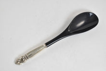 Load image into Gallery viewer, Sterling Silver Antique Black Lacquer Wood Spoon