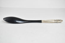 Load image into Gallery viewer, Sterling Silver Antique Black Lacquer Wood Spoon