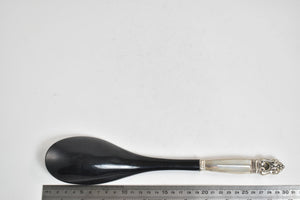 Sterling Silver Antique Black Lacquer Wood Spoon