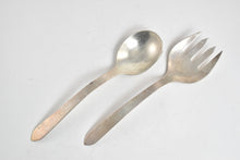 Load image into Gallery viewer, Sterling Silver Mid Century Mexican Salad Serving Set 2 Pcs.