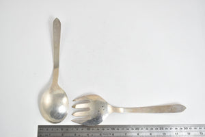 Sterling Silver Mid Century Mexican Salad Serving Set 2 Pcs.