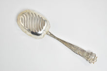 Load image into Gallery viewer, Sterling Silver Ornate Floral Antique Pierced Serving Spoon