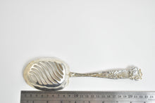Load image into Gallery viewer, Sterling Silver Ornate Floral Antique Pierced Serving Spoon