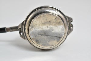 Sterling Silver Antique Tea Strainer with Wood Handled Stand