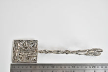 Load image into Gallery viewer, Sterling Silver Square Dove Pierced Serving Tongs