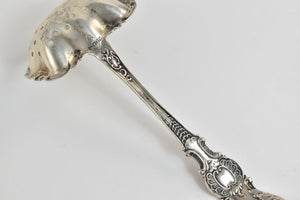 Sterling Silver Antique Floral Pierced Bonbon Serving Spoon