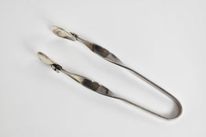 Sterling Silver Mid Century Floral Ice Serving Tongs