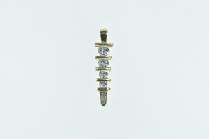 14K 0.80 Ctw Diamond Tiered Drop Statement Pendant Yellow Gold