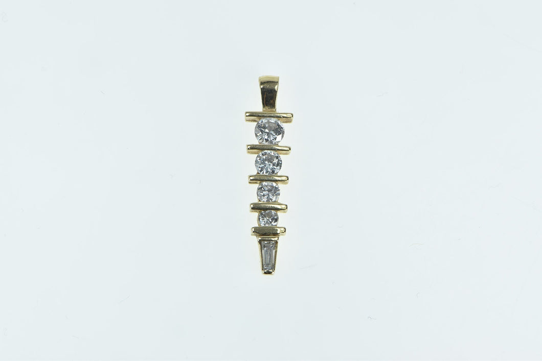 14K 0.80 Ctw Diamond Tiered Drop Statement Pendant Yellow Gold