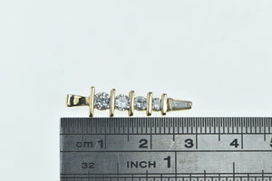 14K 0.80 Ctw Diamond Tiered Drop Statement Pendant Yellow Gold