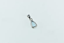 Load image into Gallery viewer, 18K Oval Blue Topaz Solitaire Classic Simple Pendant White Gold