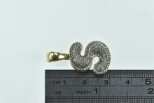 Load image into Gallery viewer, 14K Pave Diamond Encrusted S Letter Monogram Pendant Yellow Gold