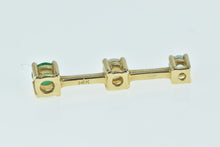Load image into Gallery viewer, 14K Topaz Opal Syn. Emerald Tiered Bar Pendant Yellow Gold