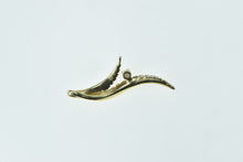 Load image into Gallery viewer, 14K Vintage Ornate Leaf Vine Diamond Loop Pendant Yellow Gold