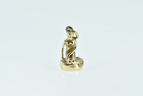 14K Little Mermaid Statue Denmark Travel Souvenir Charm/Pendant Yellow Gold