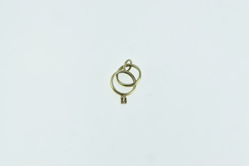 14K 3D Diamond Wedding Ring Set Bridal Marriage Charm/Pendant Yellow Gold