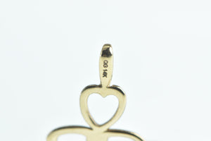 14K Heart Clover Lucky Good Luck Vintage Charm/Pendant Yellow Gold