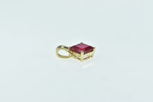 Load image into Gallery viewer, 14K Princess Syn. Ruby Classic Simple Pendant Yellow Gold