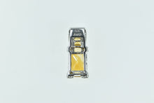 Load image into Gallery viewer, 14K Emerald Cut Citrine Ornate Statement Pendant White Gold