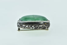 Load image into Gallery viewer, Ornate Victorian Jade Oval Filigree Pin/Brooch