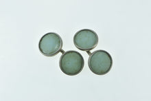 Load image into Gallery viewer, Sterling Silver Round Turquoise Inset Vintage Cuff Links
