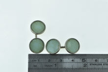 Load image into Gallery viewer, Sterling Silver Round Turquoise Inset Vintage Cuff Links