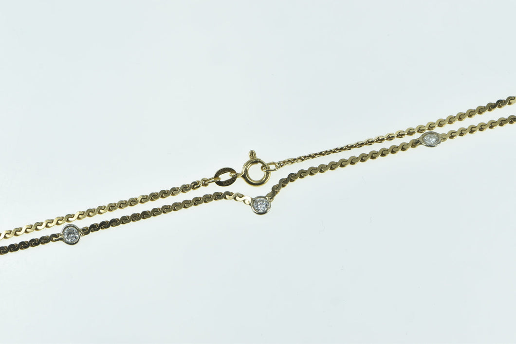 14K 0.50 Ctw Diamond Serpentine Link Chain Necklace 16