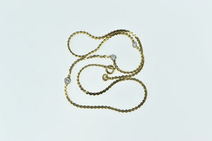 14K 0.50 Ctw Diamond Serpentine Link Chain Necklace 16" Yellow Gold