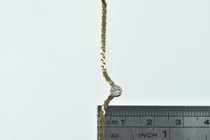 14K 0.50 Ctw Diamond Serpentine Link Chain Necklace 16" Yellow Gold