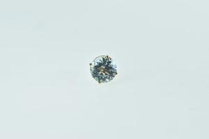 14K Round Blue Topaz Solitaire Single Stud Earring Yellow Gold