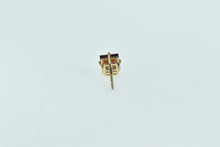 Load image into Gallery viewer, 14K Single Princess Garnet Solitaire Stud Earring Yellow Gold