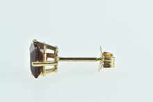 Load image into Gallery viewer, 14K Single Princess Garnet Solitaire Stud Earring Yellow Gold