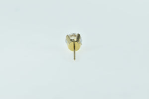 14K Round Solitaire Single Vintage Stud Earring Yellow Gold