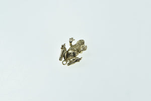 14K 3D Tropical Tree Frog Toad Animal Charm/Pendant Yellow Gold