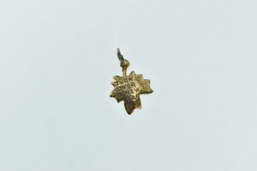 14K Turn Over a New Leaf Love Message Charm/Pendant Yellow Gold