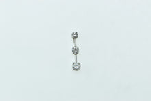 Load image into Gallery viewer, 14K Three Stone Diamond Bar Journey Pendant White Gold