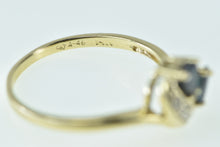 Load image into Gallery viewer, 14K Pear Sapphire Diamond Wavy Statement Ring Yellow Gold