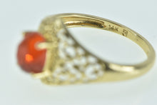 Load image into Gallery viewer, 14K Oval Citrine Filigree Ornate Statement Ring Yellow Gold