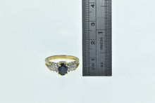 Load image into Gallery viewer, 14K Oval Sapphire Diamond Vintage Engagement Ring Yellow Gold