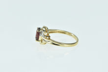 Load image into Gallery viewer, 14K Oval Garnet Diamond Vintage Bypass Ring Yellow Gold